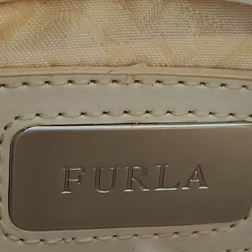 127 - FURLA Cream Canvas Mini Satchel with Teal, Olive, and Berry Floral Print - Picture 7 of 12